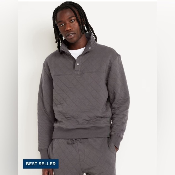 NWT OLD NAVY Quarter-Snap Quilted Fleece Sweatshirt XXL - Picture 3 of 6